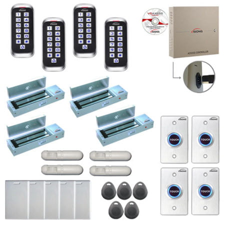 Power Box 1200lbs Magnetic Lock+Metal Reader Full IP Access Control Keypad Kit